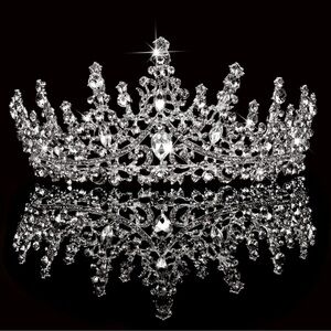 - Silver Wedding Crystal Tiaras and Crowns for Women Royal Queen Headband
